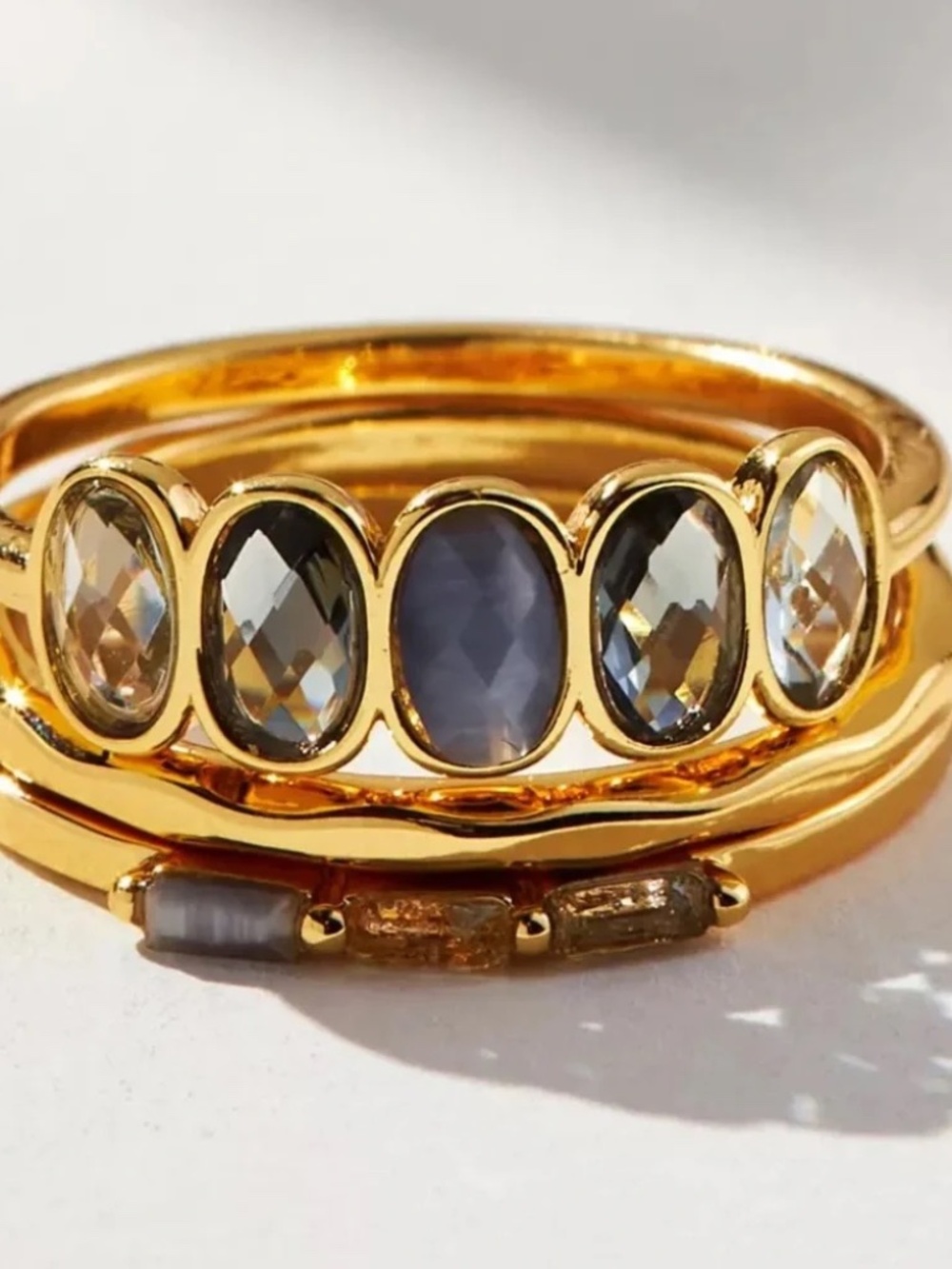 New Anthropologie Ombre Stacked Ring Set — Ombré. Size 6 - Picture 2 of 5